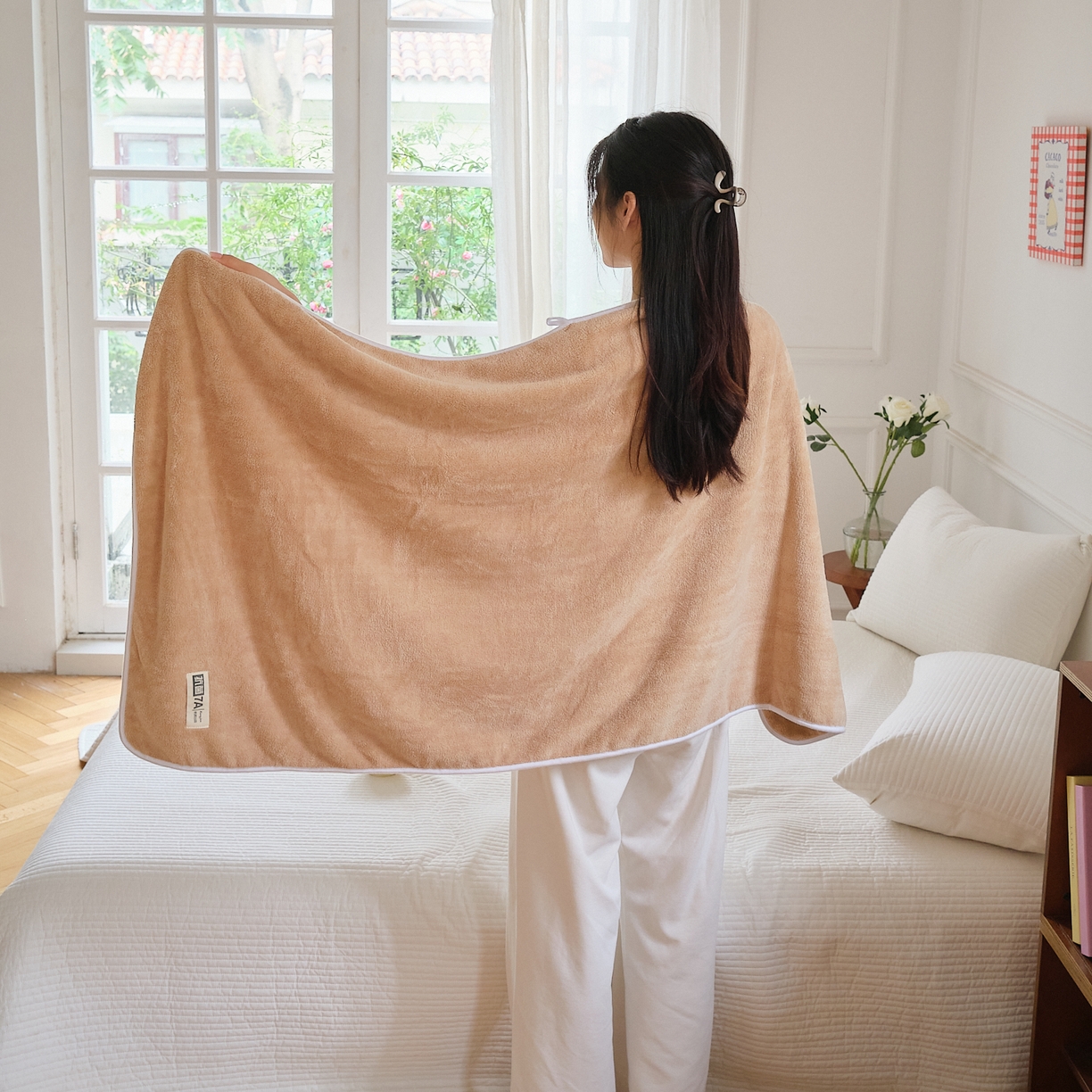 91家纺网 家纺一手货源 找家纺 沐瑟家纺 2025新款亲肤柔软珊瑚绒毛巾浴巾-抗菌系列 抗菌-卡其 35*75cm毛巾/条