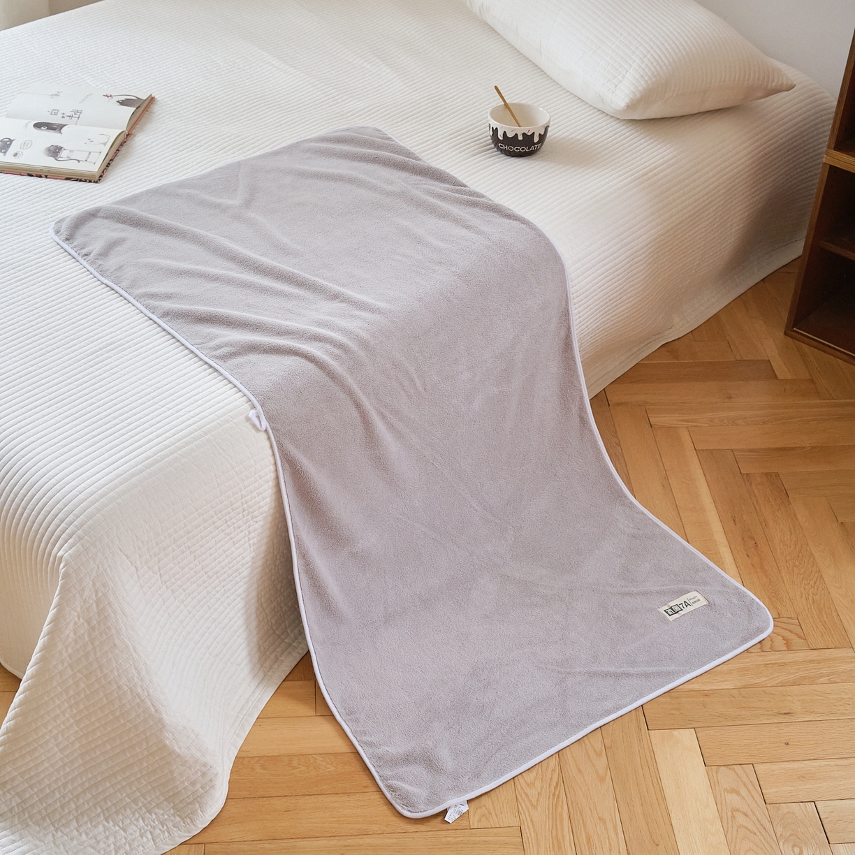 91家纺网 家纺一手货源 找家纺 沐瑟家纺 2025新款亲肤柔软珊瑚绒毛巾浴巾-抗菌系列 抗菌-灰色 70*140cm浴巾/条