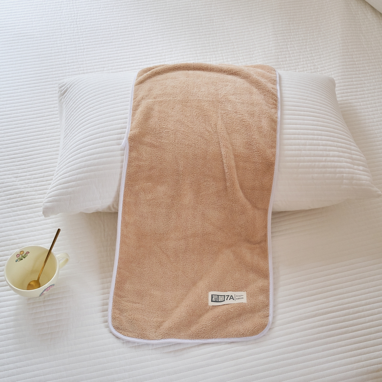 91家纺网 家纺一手货源 找家纺 沐瑟家纺 2025新款亲肤柔软珊瑚绒毛巾浴巾-抗菌系列 抗菌-卡其 70*140cm浴巾/条