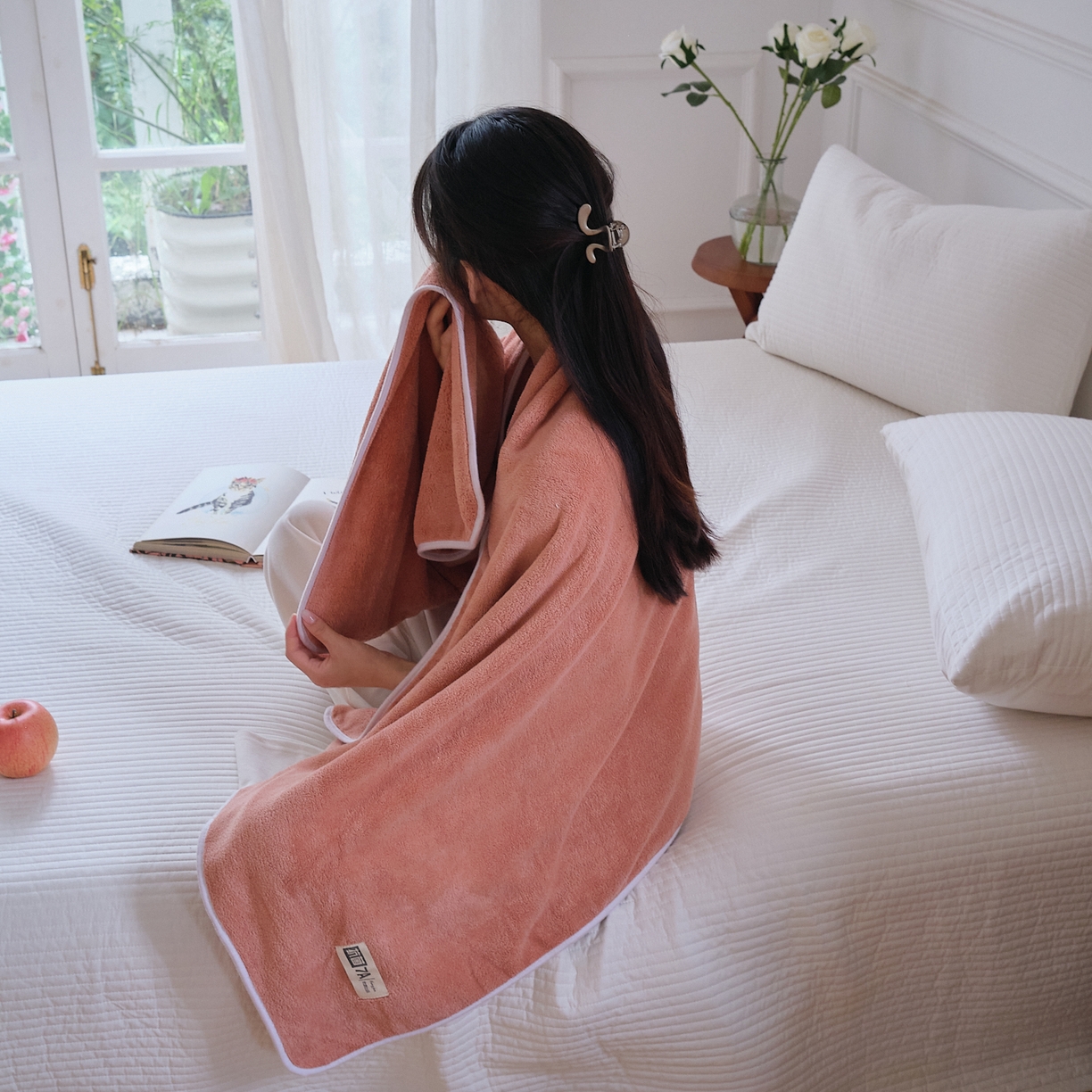 91家纺网 家纺一手货源 找家纺 沐瑟家纺 2025新款亲肤柔软珊瑚绒毛巾浴巾-抗菌系列 抗菌-豆沙 35*75cm毛巾/条