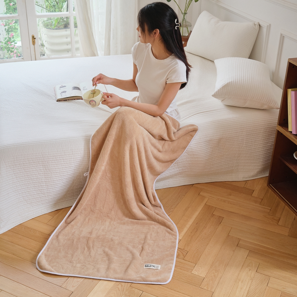 91家纺网 家纺一手货源 找家纺 沐瑟家纺 2025新款亲肤柔软珊瑚绒毛巾浴巾-抗菌系列 抗菌-卡其 70*140cm浴巾/条