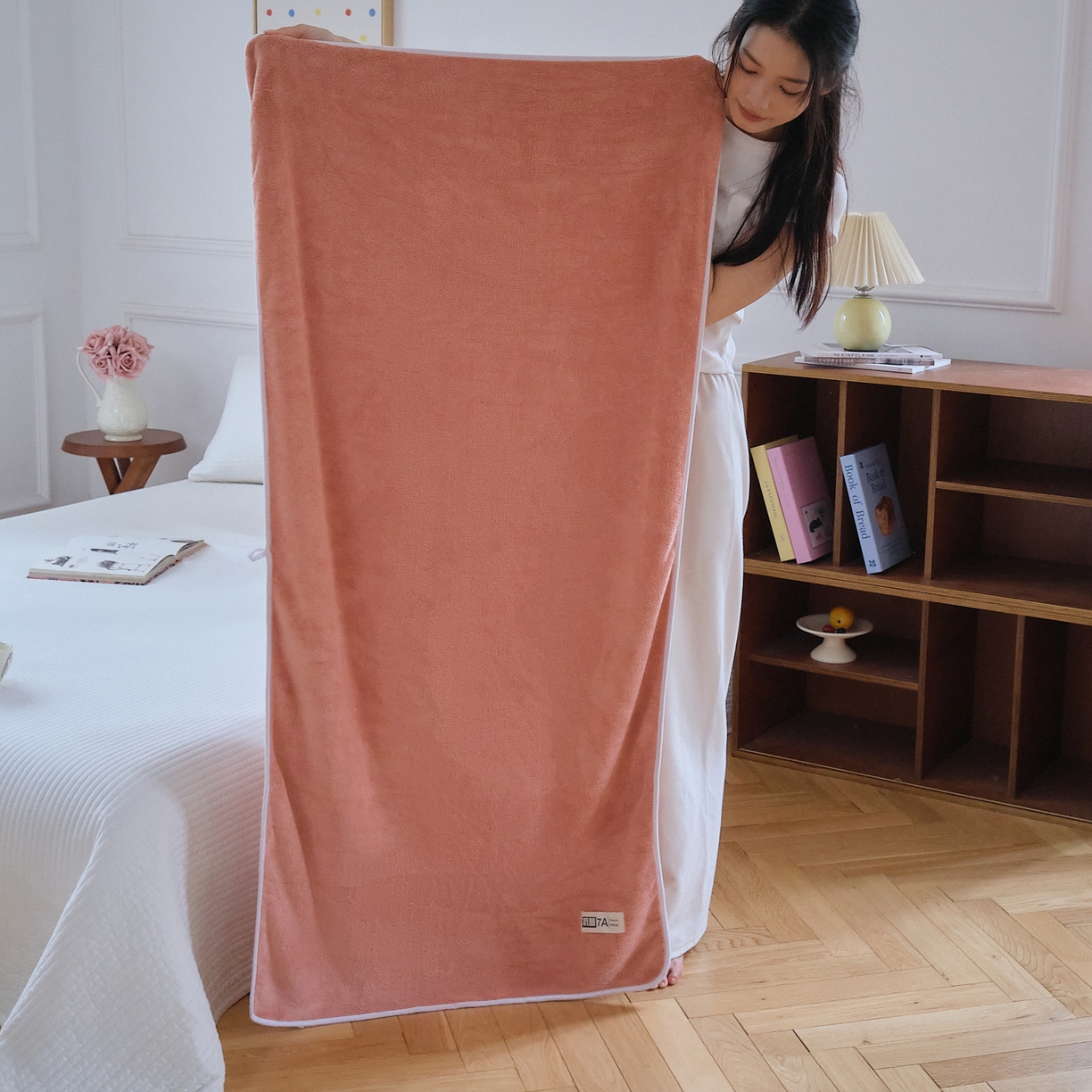 沐瑟家纺 2025新款亲肤柔软珊瑚绒毛巾浴巾-抗菌系列 抗菌-豆沙 35*75cm毛巾/条