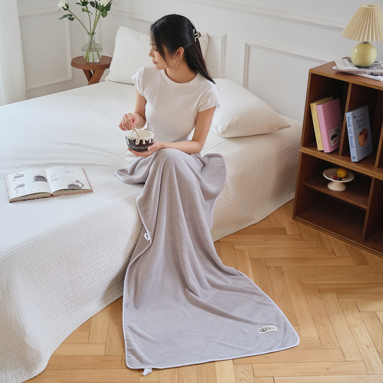 91家纺网 家纺一手货源 找家纺 沐瑟家纺 2025新款亲肤柔软珊瑚绒毛巾浴巾-抗菌系列 抗菌-灰色 70*140cm浴巾/条