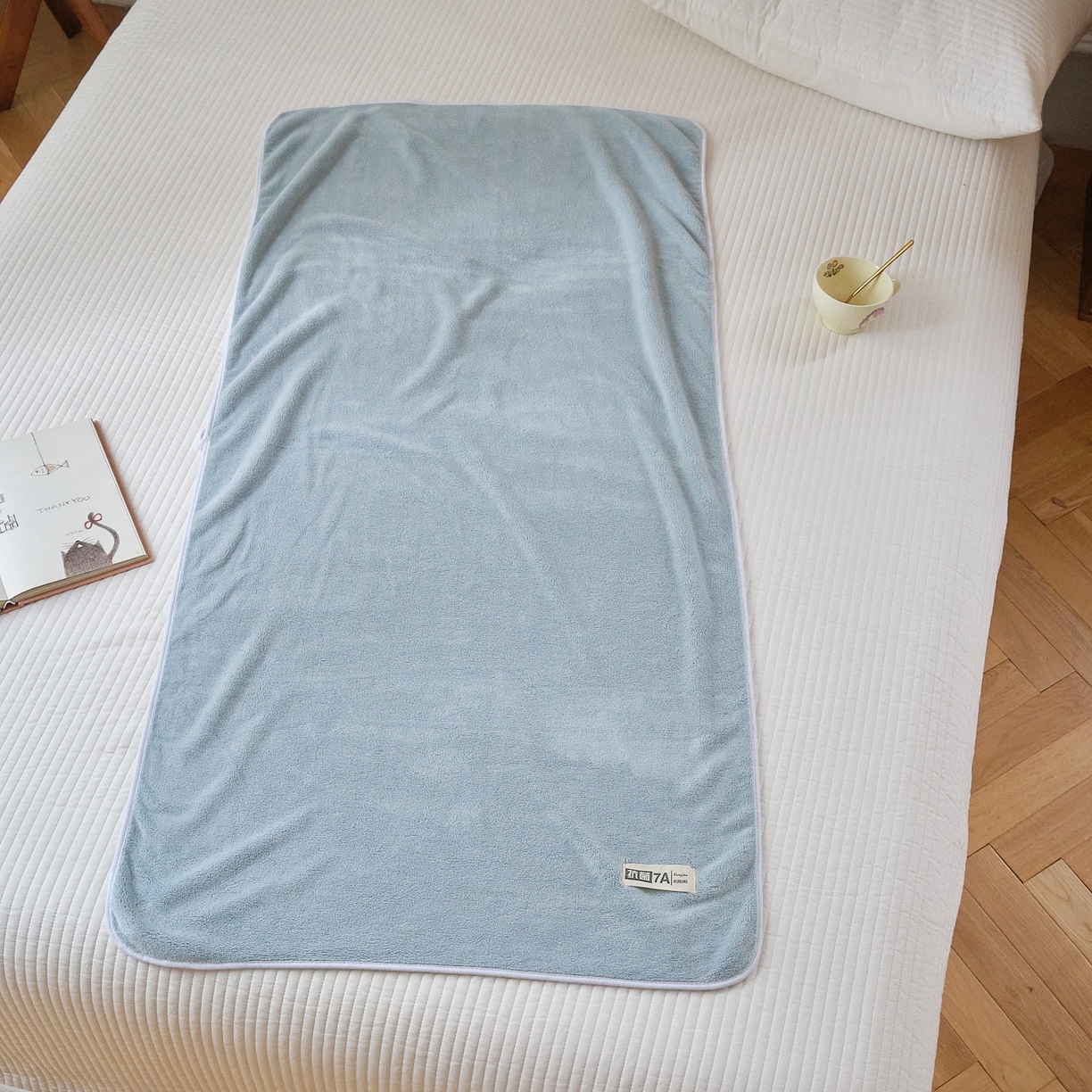 91家纺网 家纺一手货源 找家纺 沐瑟家纺 2025新款亲肤柔软珊瑚绒毛巾浴巾-抗菌系列 抗菌-天蓝 35*75cm毛巾/条