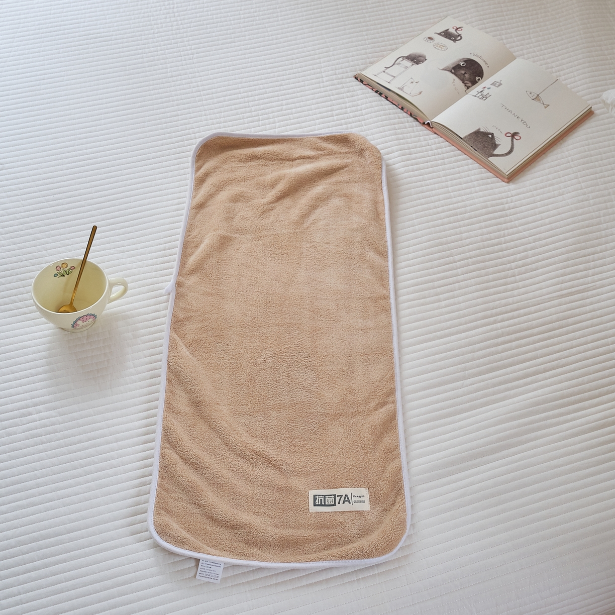 91家纺网 家纺一手货源 找家纺 沐瑟家纺 2025新款亲肤柔软珊瑚绒毛巾浴巾-抗菌系列 抗菌-卡其 70*140cm浴巾/条