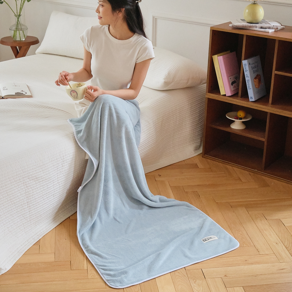 91家纺网 家纺一手货源 找家纺 沐瑟家纺 2025新款亲肤柔软珊瑚绒毛巾浴巾-抗菌系列 抗菌-天蓝 35*75cm毛巾/条