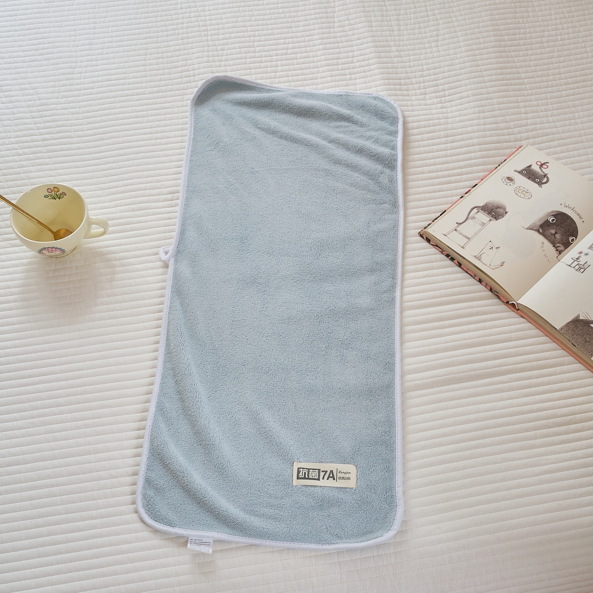 91家纺网 家纺一手货源 找家纺 沐瑟家纺 2025新款亲肤柔软珊瑚绒毛巾浴巾-抗菌系列 抗菌-天蓝 35*75cm毛巾/条