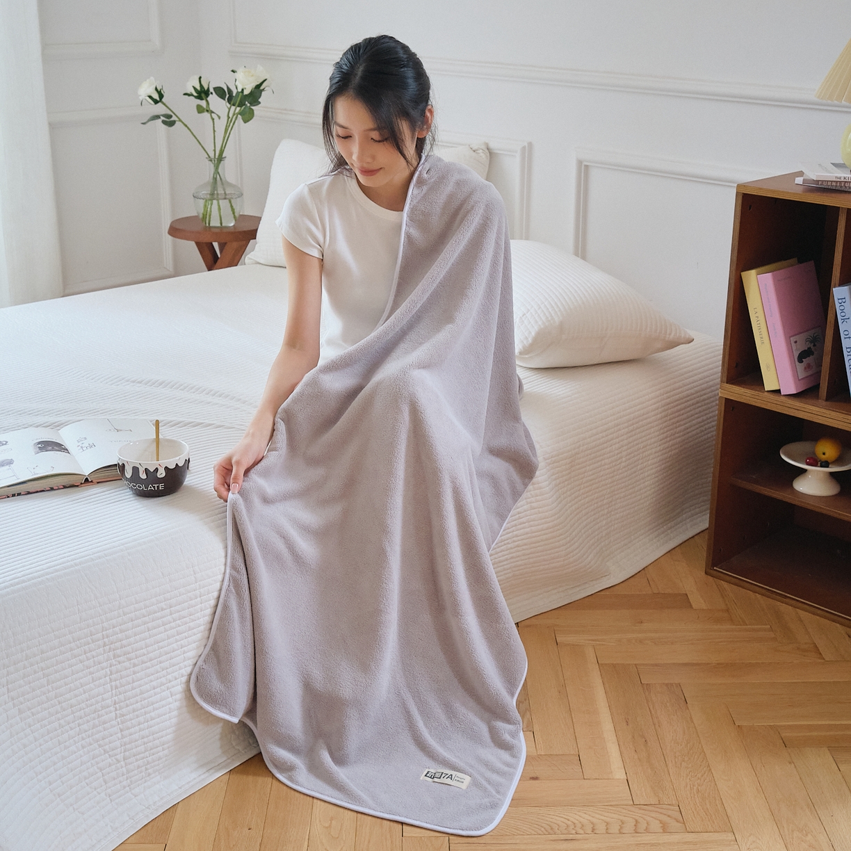 91家纺网 家纺一手货源 找家纺 沐瑟家纺 2025新款亲肤柔软珊瑚绒毛巾浴巾-抗菌系列 抗菌-灰色 35*75cm毛巾/条