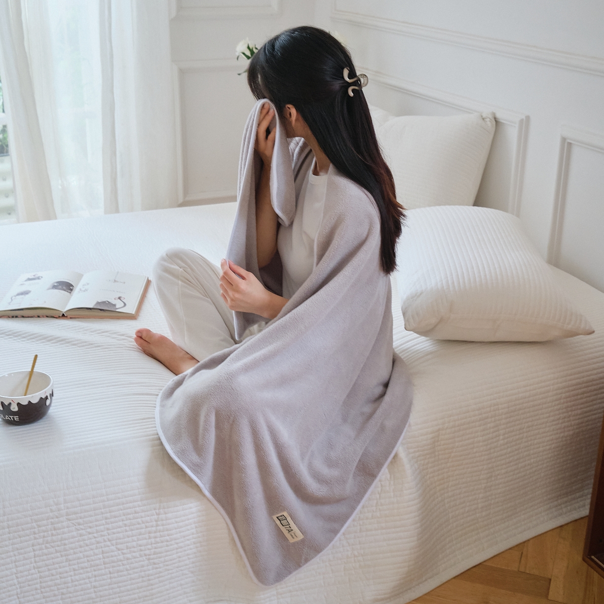 91家纺网 家纺一手货源 找家纺 沐瑟家纺 2025新款亲肤柔软珊瑚绒毛巾浴巾-抗菌系列 抗菌-灰色 35*75cm毛巾/条