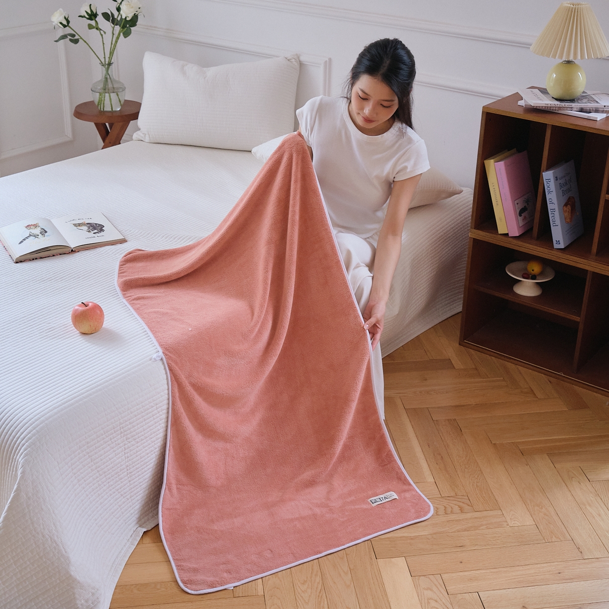 91家纺网 家纺一手货源 找家纺 沐瑟家纺 2025新款亲肤柔软珊瑚绒毛巾浴巾-抗菌系列 抗菌-豆沙 70*140cm浴巾/条