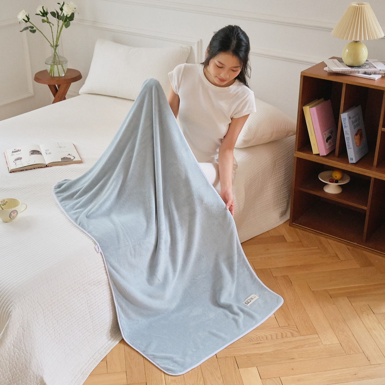 91家纺网 家纺一手货源 找家纺 沐瑟家纺 2025新款亲肤柔软珊瑚绒毛巾浴巾-抗菌系列 抗菌-天蓝 35*75cm毛巾/条