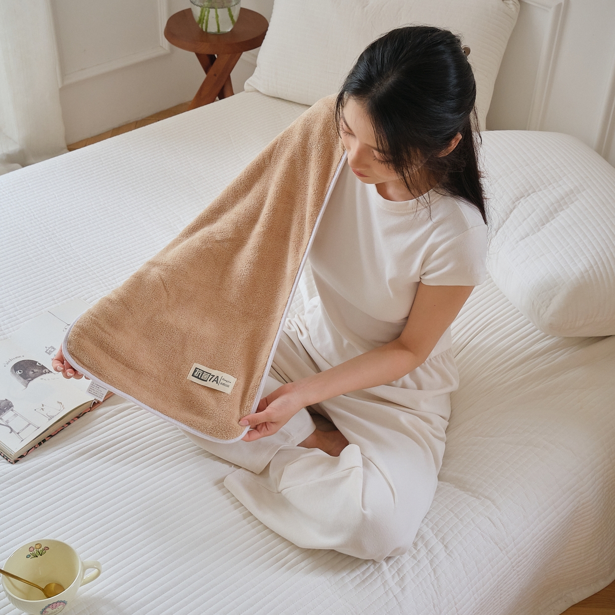 91家纺网 家纺一手货源 找家纺 沐瑟家纺 2025新款亲肤柔软珊瑚绒毛巾浴巾-抗菌系列 抗菌-卡其 70*140cm浴巾/条