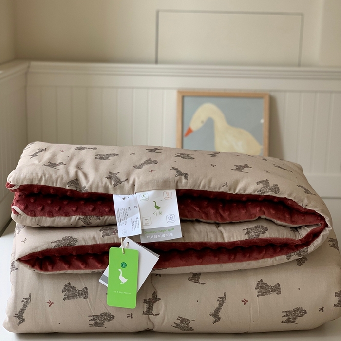 91家纺网 家纺一手货源 找家纺 汇庭 2025秋冬新款·糯米纱布双人豆豆被系列 美拉小狗