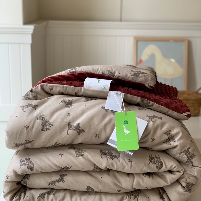 91家纺网 家纺一手货源 找家纺 汇庭 2025秋冬新款·糯米纱布双人豆豆被系列 美拉小狗