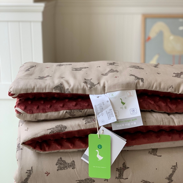 91家纺网 家纺一手货源 找家纺 汇庭 2025秋冬新款·糯米纱布双人豆豆被系列 美拉小狗