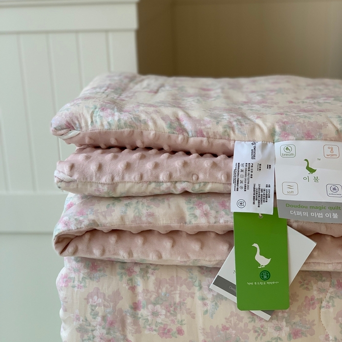 91家纺网 家纺一手货源 找家纺 汇庭 2025秋冬新款·糯米纱布双人豆豆被系列 茉莉粉