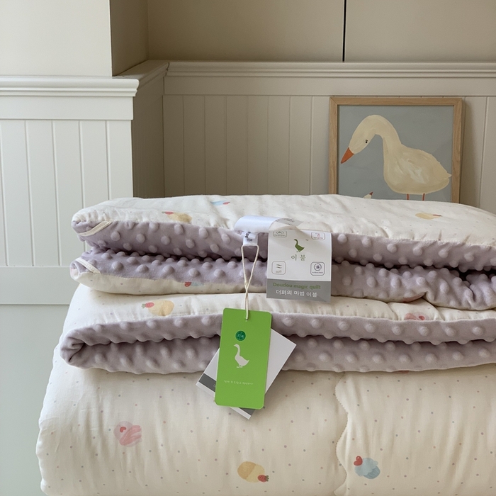 91家纺网 家纺一手货源 找家纺 汇庭 2025秋冬新款·糯米纱布双人豆豆被系列 泡芙甜心