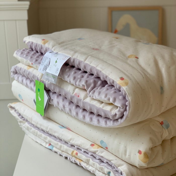 91家纺网 家纺一手货源 找家纺 汇庭 2025秋冬新款·糯米纱布双人豆豆被系列 泡芙甜心