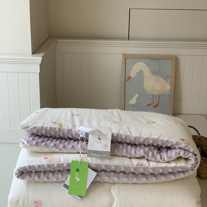 91家纺网 家纺一手货源 找家纺 汇庭 2025秋冬新款·糯米纱布双人豆豆被系列 泡芙甜心