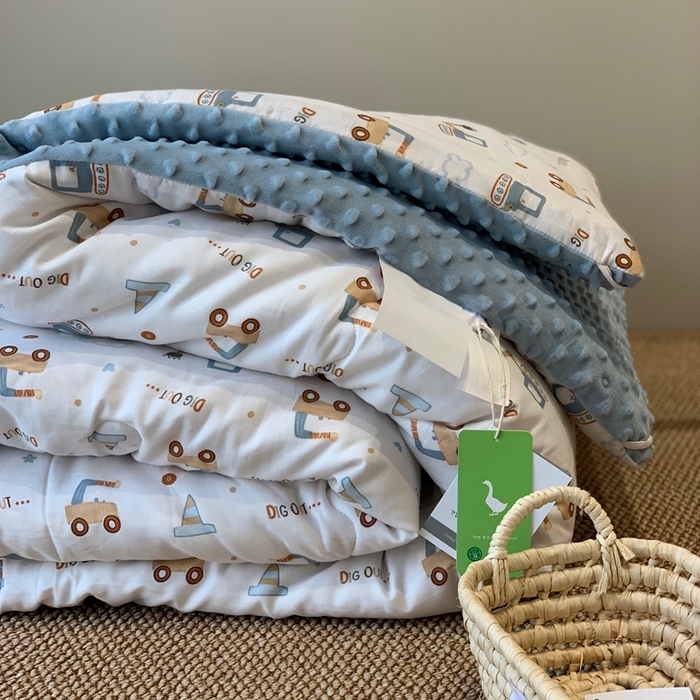 91家纺网 家纺一手货源 找家纺 汇庭 2025秋冬新款·糯米纱布双人豆豆被系列 挖掘机