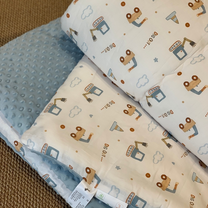 91家纺网 家纺一手货源 找家纺 汇庭 2025秋冬新款·糯米纱布双人豆豆被系列 挖掘机