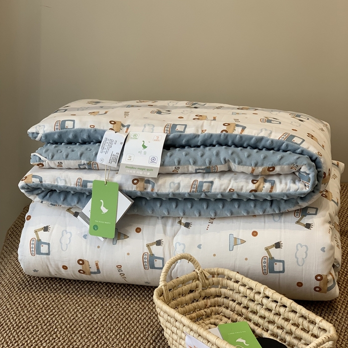 91家纺网 家纺一手货源 找家纺 汇庭 2025秋冬新款·糯米纱布双人豆豆被系列 挖掘机