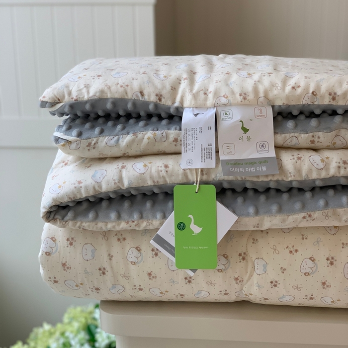 91家纺网 家纺一手货源 找家纺 汇庭 2025秋冬新款·糯米纱布双人豆豆被系列 小奶泡