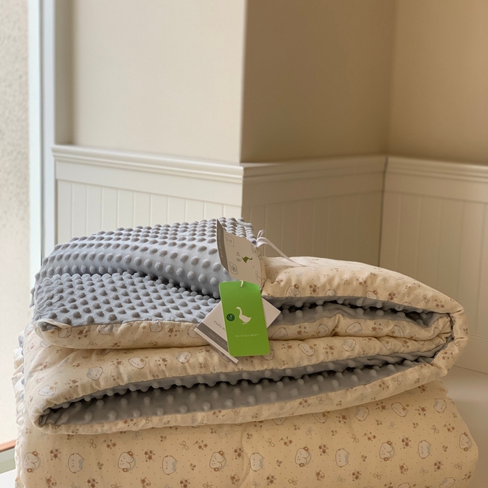 91家纺网 家纺一手货源 找家纺 汇庭 2025秋冬新款·糯米纱布双人豆豆被系列 小奶泡