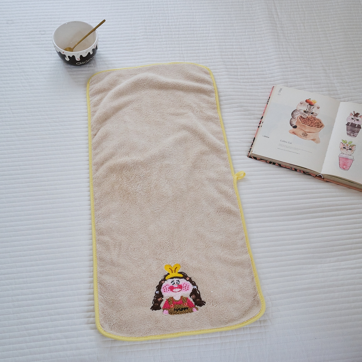 沐瑟家纺 2025新款亲肤柔软珊瑚绒毛巾浴巾-富婆系列 富婆-米色 70*140cm浴巾/条