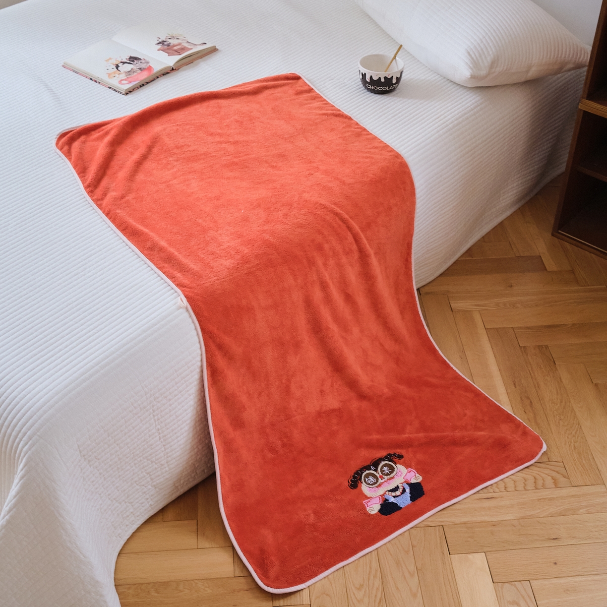 91家纺网 家纺一手货源 找家纺 沐瑟家纺 2025新款亲肤柔软珊瑚绒毛巾浴巾-富婆系列 富婆-桔红 40*80cm毛巾/条