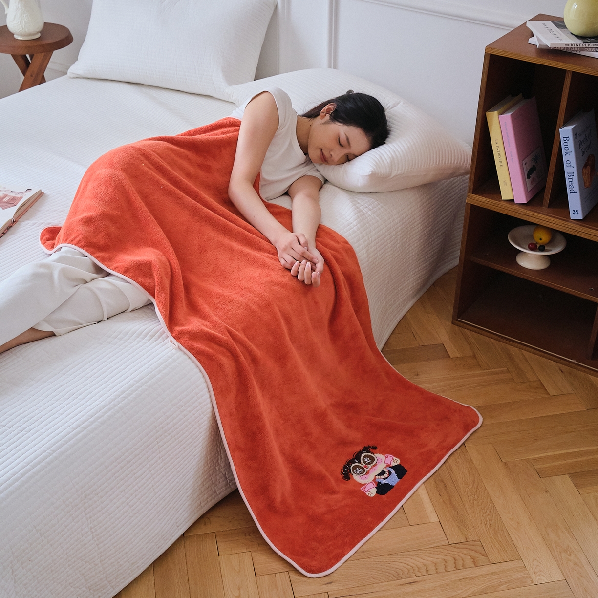 91家纺网 家纺一手货源 找家纺 沐瑟家纺 2025新款亲肤柔软珊瑚绒毛巾浴巾-富婆系列 富婆-桔红 40*80cm毛巾/条