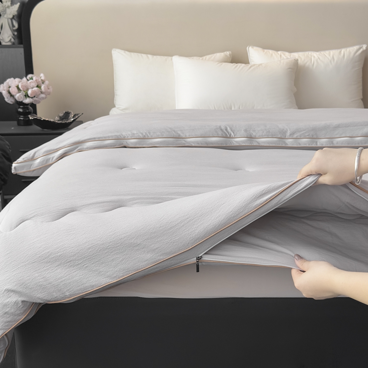 91家纺网 家纺一手货源 找家纺 （总）蓝雀翎 2025新款10%针织糯糯棉大豆子母被被子被芯