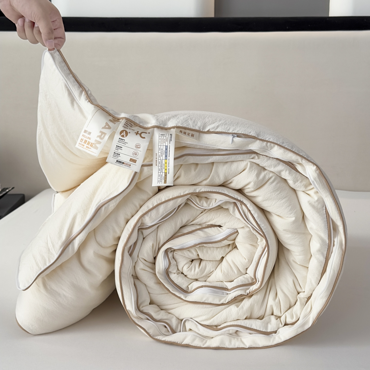 91家纺网 家纺一手货源 找家纺 （总）蓝雀翎 2025新款10%针织糯糯棉大豆子母被被子被芯