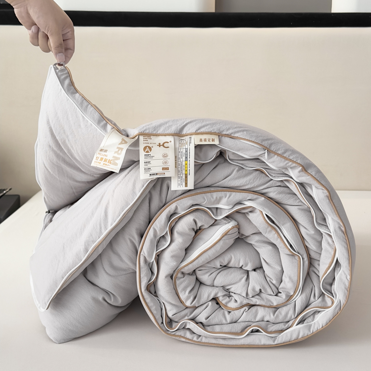 91家纺网 家纺一手货源 找家纺 （总）蓝雀翎 2025新款10%针织糯糯棉大豆子母被被子被芯