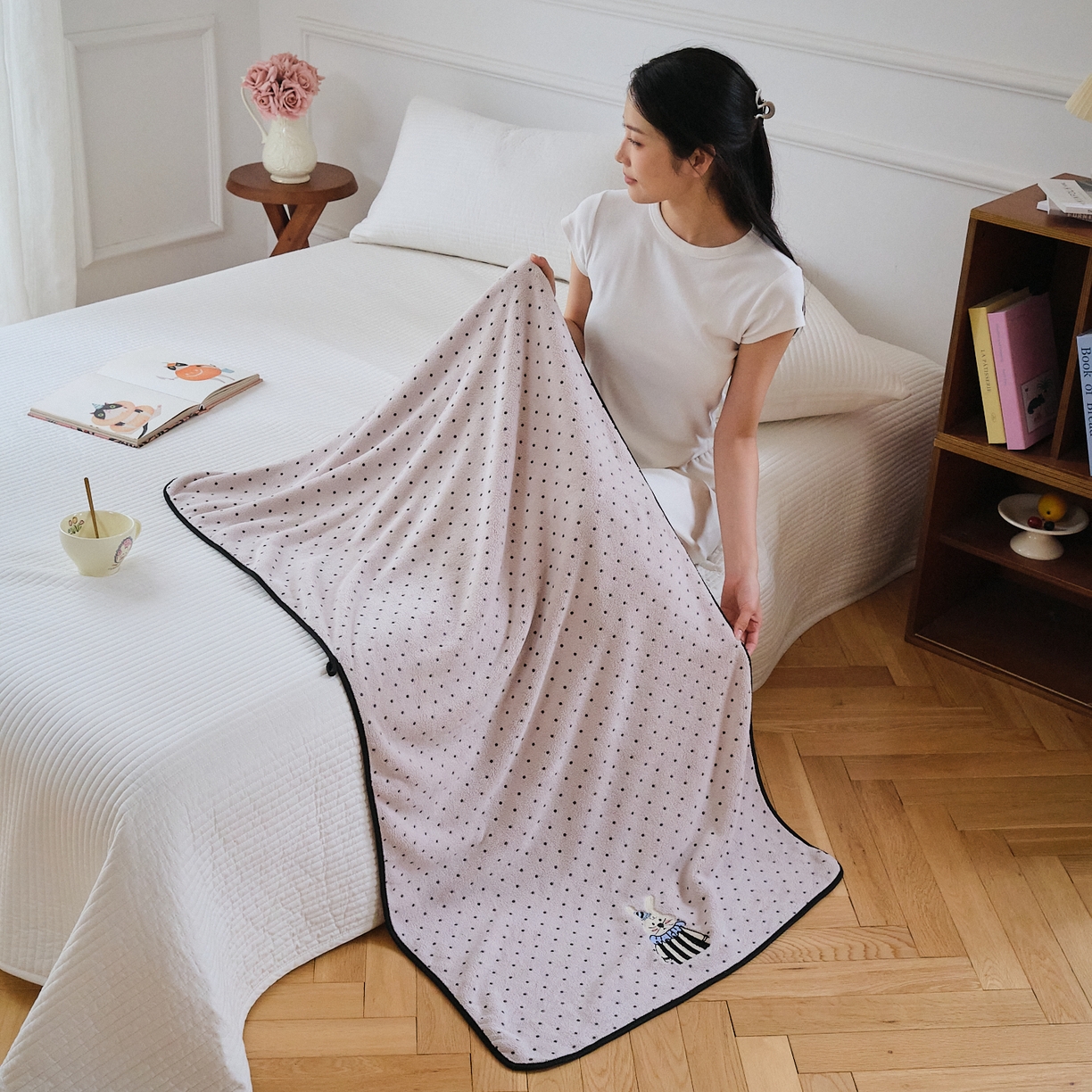 91家纺网 家纺一手货源 找家纺 （总）沐瑟家纺 2025新款亲肤柔软珊瑚绒毛巾浴巾-点点动物系列