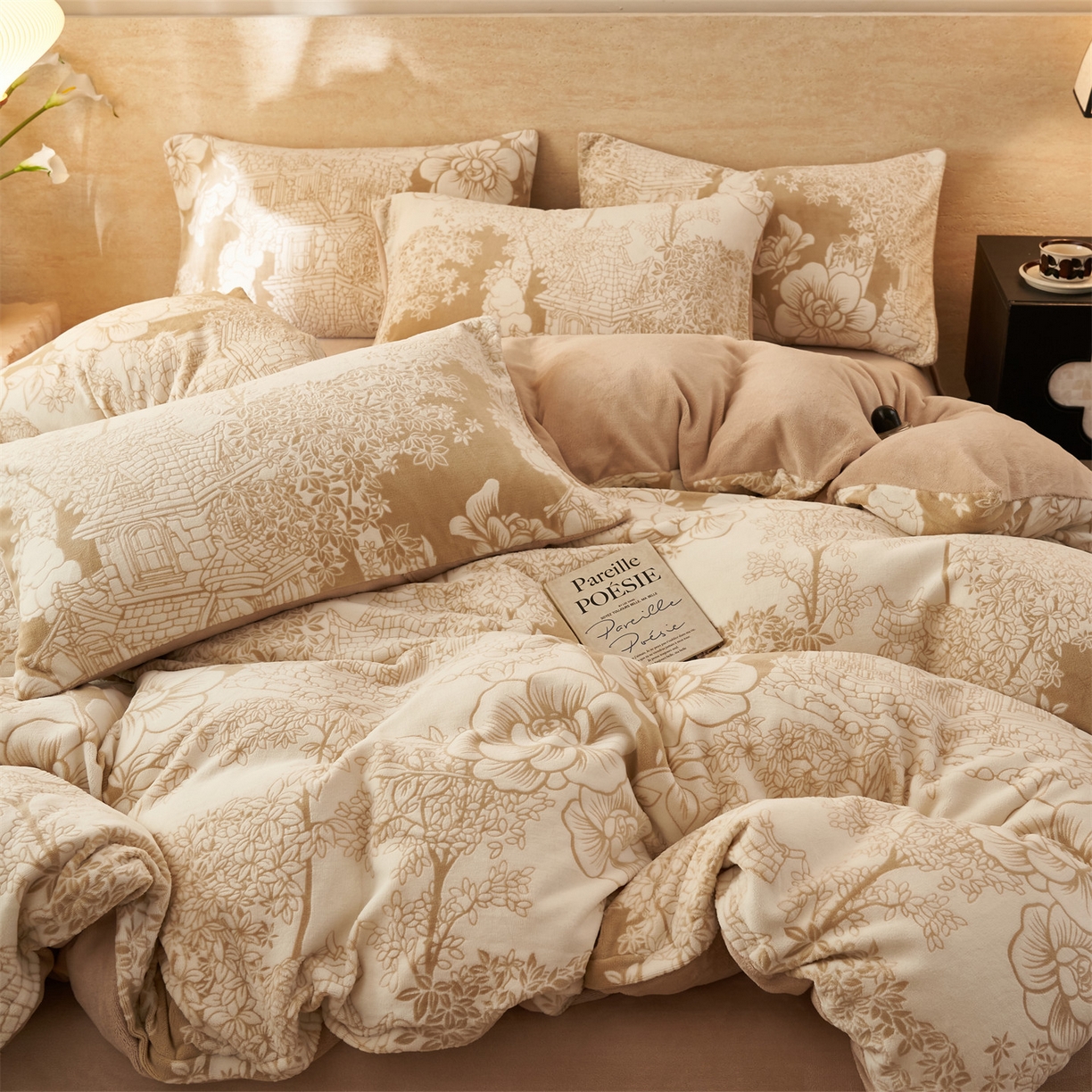 91家纺网 家纺一手货源 找家纺 （总）金鹰 2025新款雕花烂花牛奶绒四件套