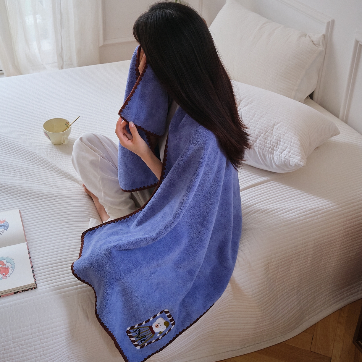 91家纺网 家纺一手货源 找家纺 （总）沐瑟家纺 2025新款亲肤柔软珊瑚绒毛巾浴巾-呆呆熊系列