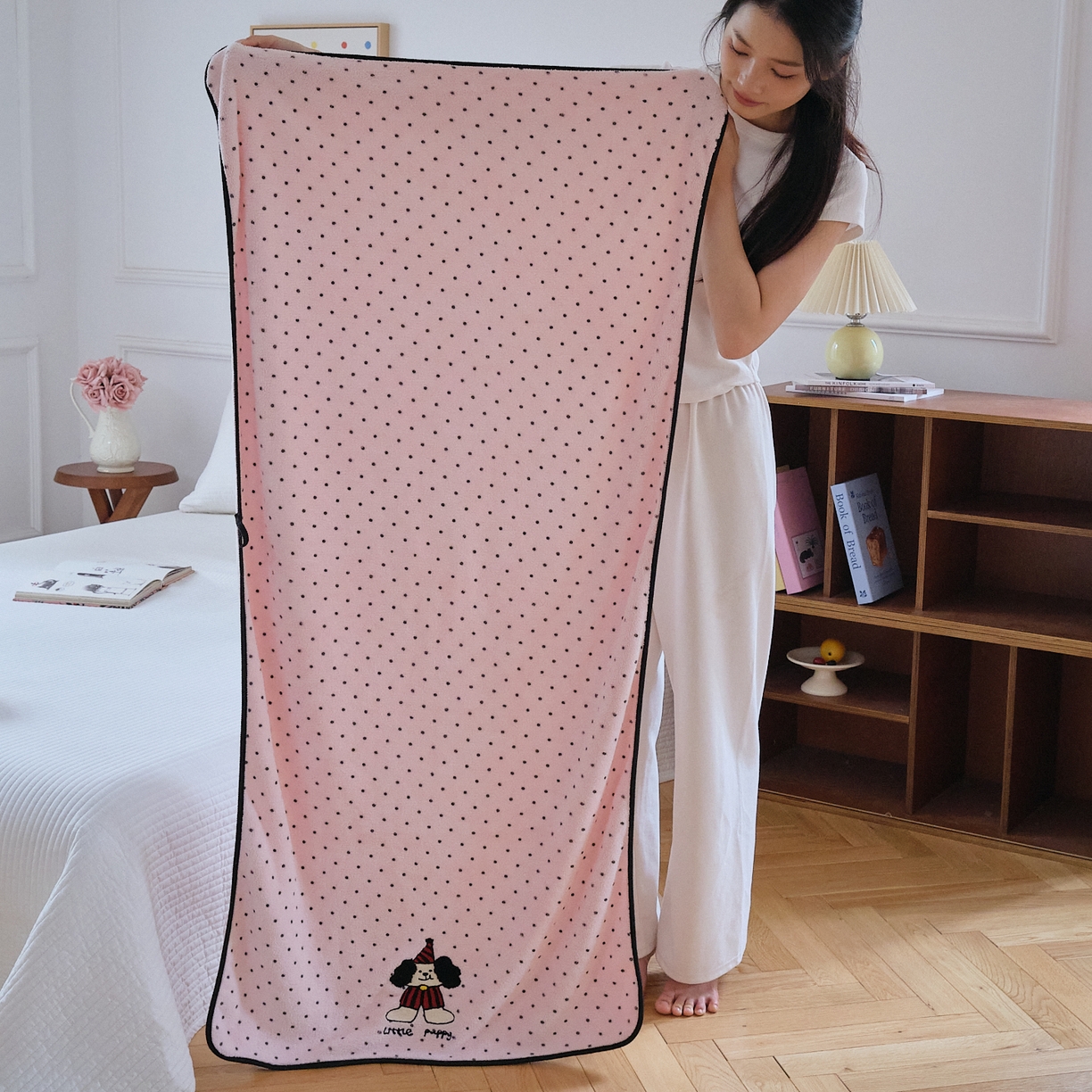 91家纺网 家纺一手货源 找家纺 （总）沐瑟家纺 2025新款亲肤柔软珊瑚绒毛巾浴巾-点点动物系列