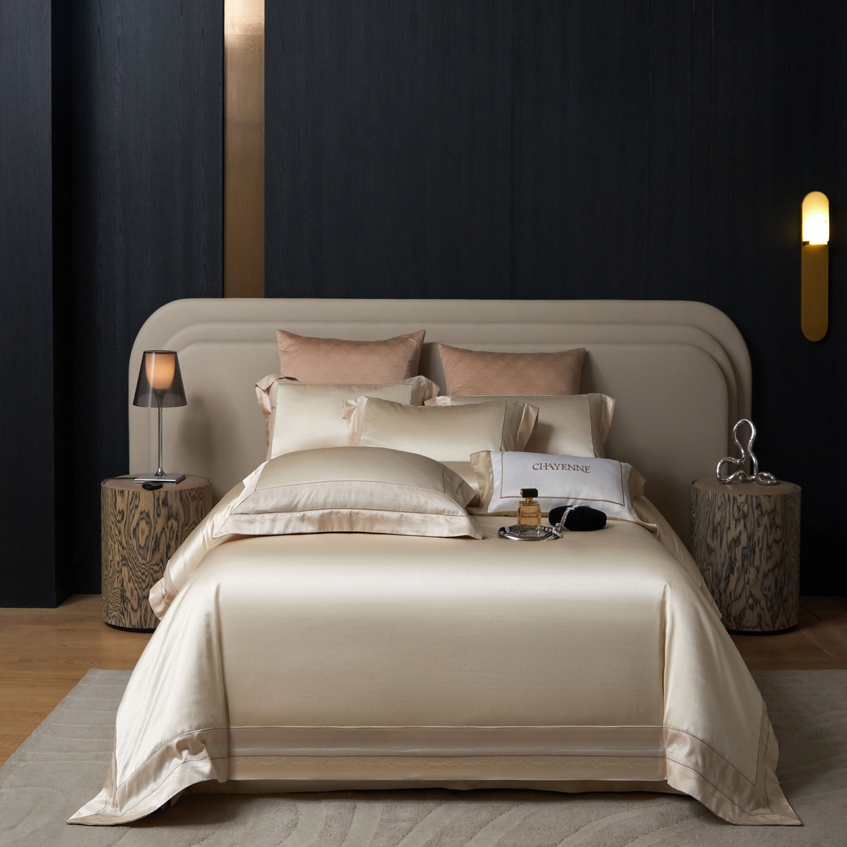 91家纺网 家纺一手货源 找家纺 （总）JUICY 橘滋家纺 2025新款高定鎏金高精密拼角系列四件套