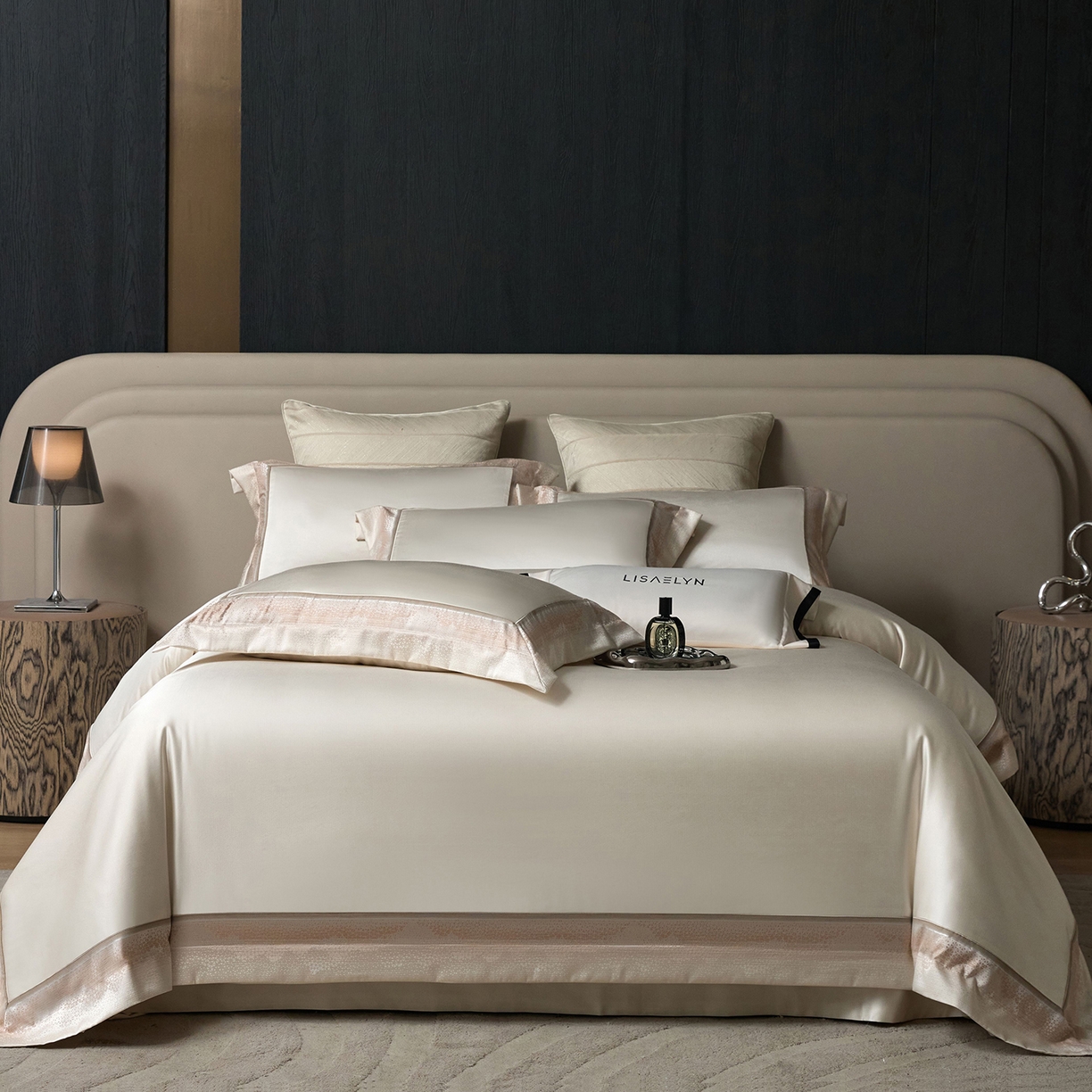 91家纺网 家纺一手货源 找家纺 （总）JUICY 橘滋家纺 2025新款高定鎏金高精密拼角系列四件套