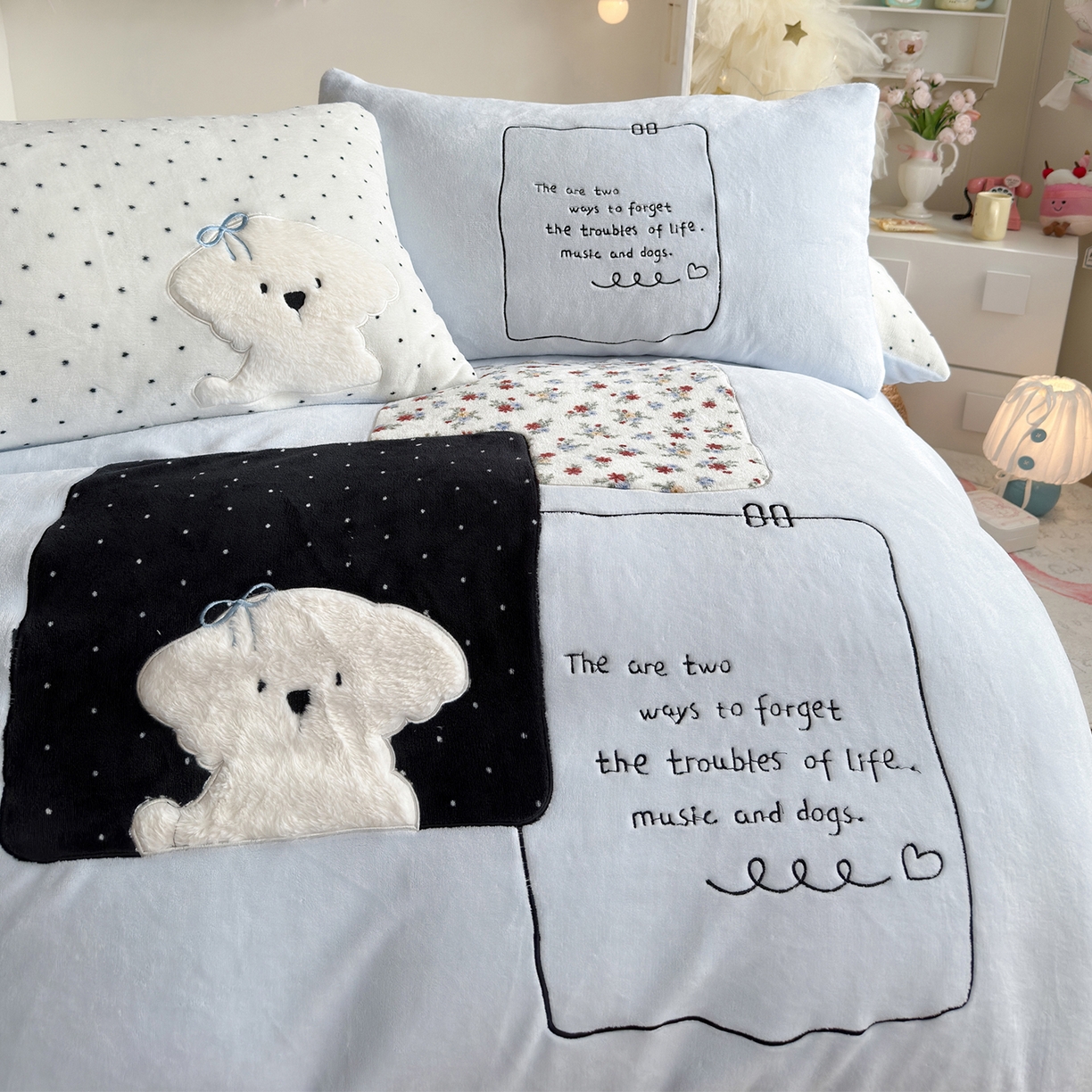 91家纺网 家纺一手货源 找家纺 （总）罗亿家纺 2025新款A类兔毛贴布绣刺绣牛奶绒四件套-小红书推荐(提供买家秀)