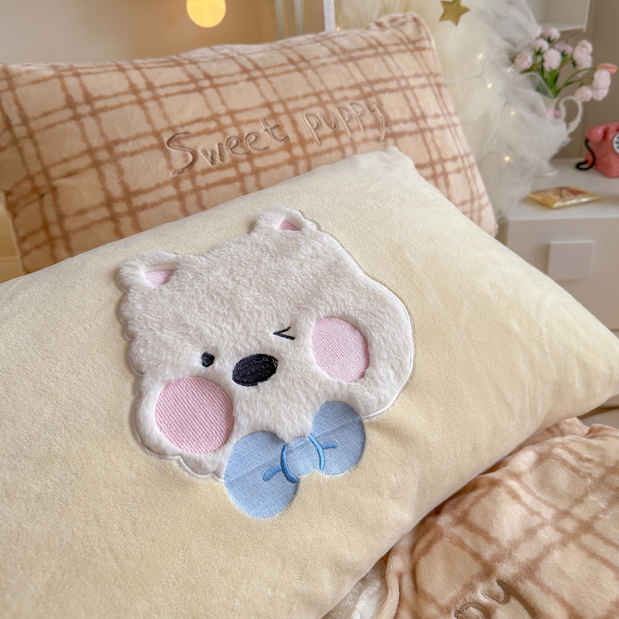 91家纺网 家纺一手货源 找家纺 罗亿家纺 2025新款A类兔毛贴布绣刺绣牛奶绒四件套-小红书推荐(提供买家秀) 毛线球西高地