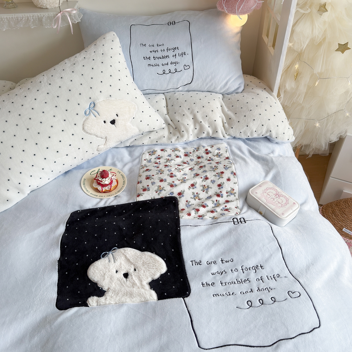 91家纺网 家纺一手货源 找家纺 罗亿家纺 2025新款A类兔毛贴布绣刺绣牛奶绒四件套-小红书推荐(提供买家秀) 赫本风小白