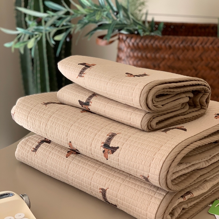 91家纺网 家纺一手货源 找家纺 汇庭 2025秋冬新款·全棉床盖三件套 班尼狗