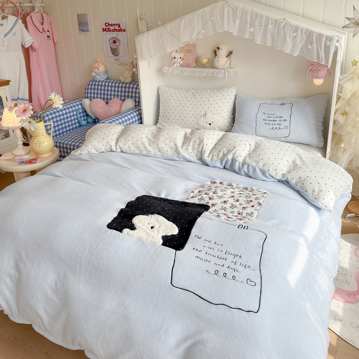 91家纺网 家纺一手货源 找家纺 （总）罗亿家纺 2025新款A类兔毛贴布绣刺绣牛奶绒四件套-小红书推荐(提供买家秀)