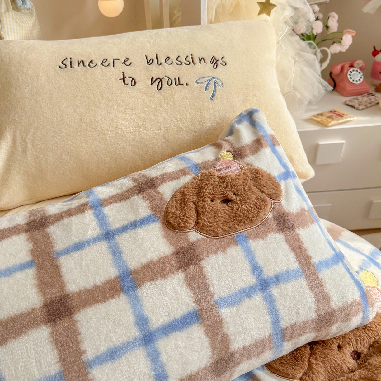 91家纺网 家纺一手货源 找家纺 罗亿家纺 2025新款A类兔毛贴布绣刺绣牛奶绒四件套-小红书推荐(提供买家秀) 帽子puppy