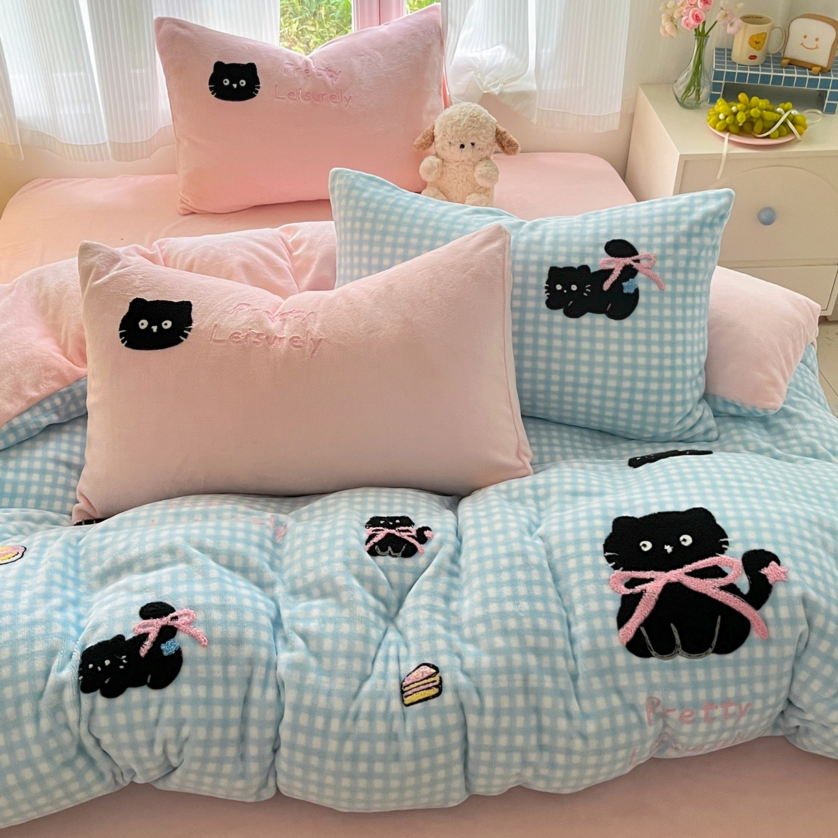 91家纺网 家纺一手货源 找家纺 （总）如一 2025新款卡通毛巾绣系列牛奶绒四件套第三批