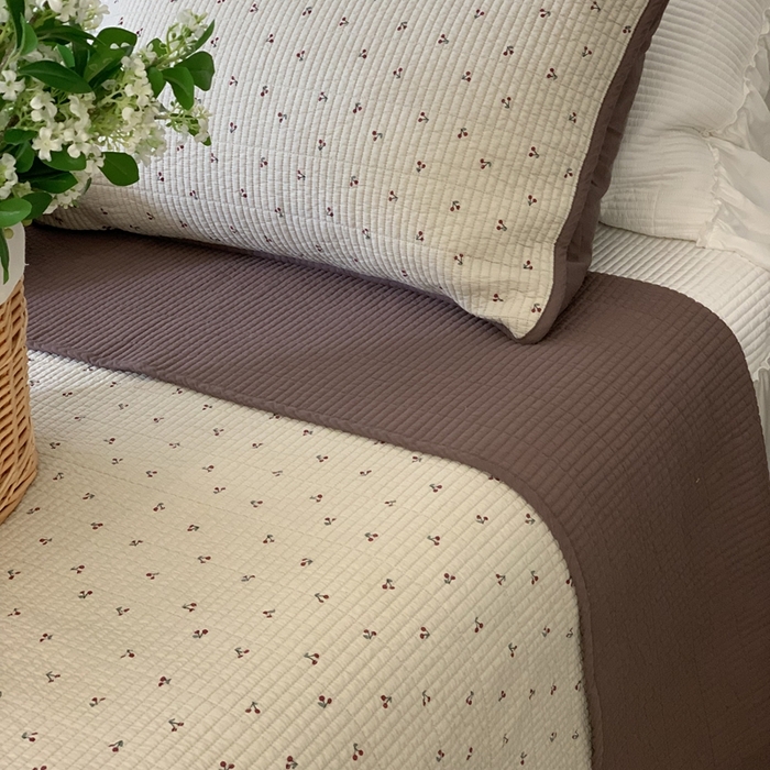 91家纺网 家纺一手货源 找家纺 汇庭 2025秋冬新款·全棉床盖三件套 车厘子