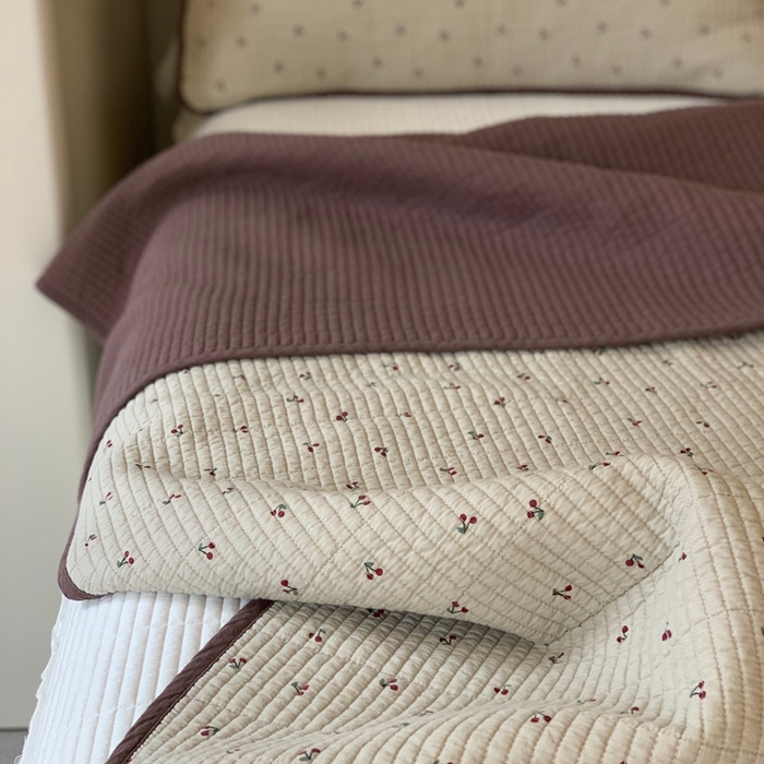 91家纺网 家纺一手货源 找家纺 汇庭 2025秋冬新款·全棉床盖三件套 车厘子