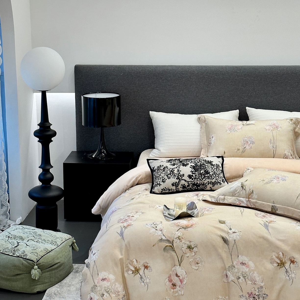 91家纺网 家纺一手货源 找家纺 JUICY 橘滋家纺 2025新款柔美治愈系磨毛宝宝绒系列四件套 逅花园